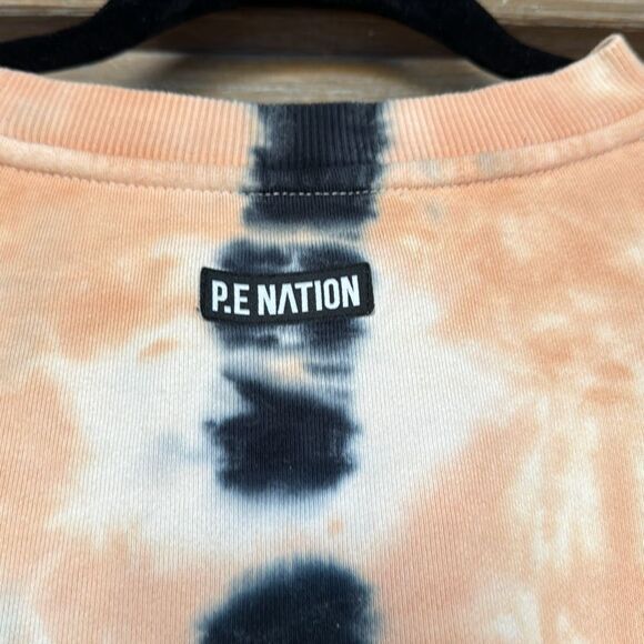 PE Nation Score Runner Sweatshirt Coral Gold Tie Dye size small/ petite - Picture 13 of 13